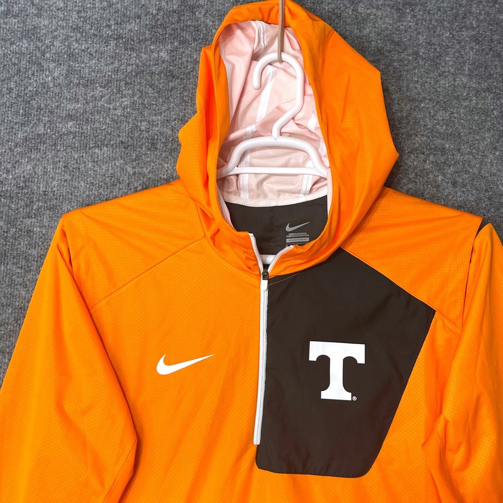 Nike Tennessee Volunteers Mens Orange 1/4 Zip Hooded Windbreaker Jacket Medium
